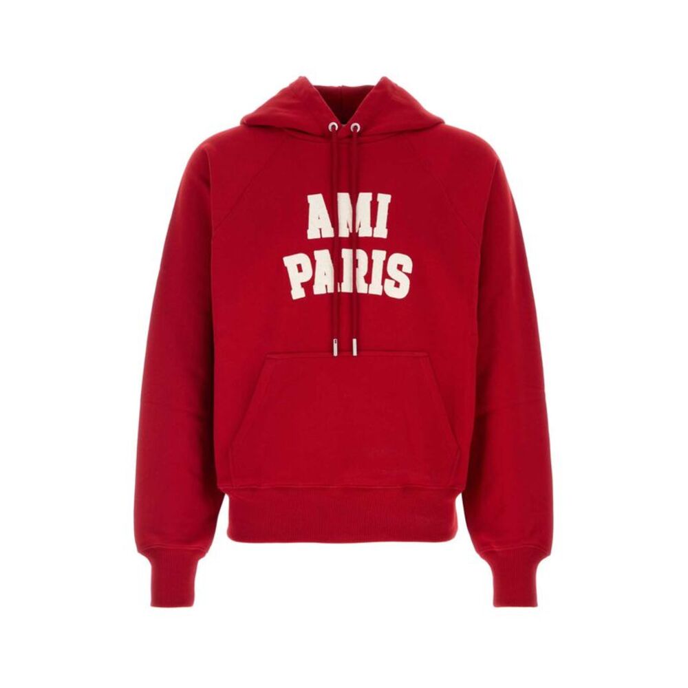 Ami Men Red Cotton Oversize Sweatshirt